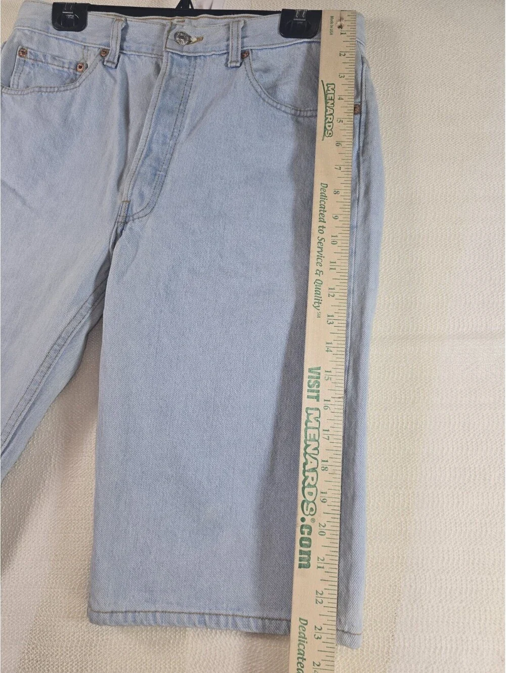 Vintage 90s Levis 501 Made in USA Denim Shorts Jorts Light Wash Men 34